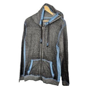 Buckle Black BKE Mens M Gray Heather Hoodie Sweatshirt Full Zip Pocket Grunge